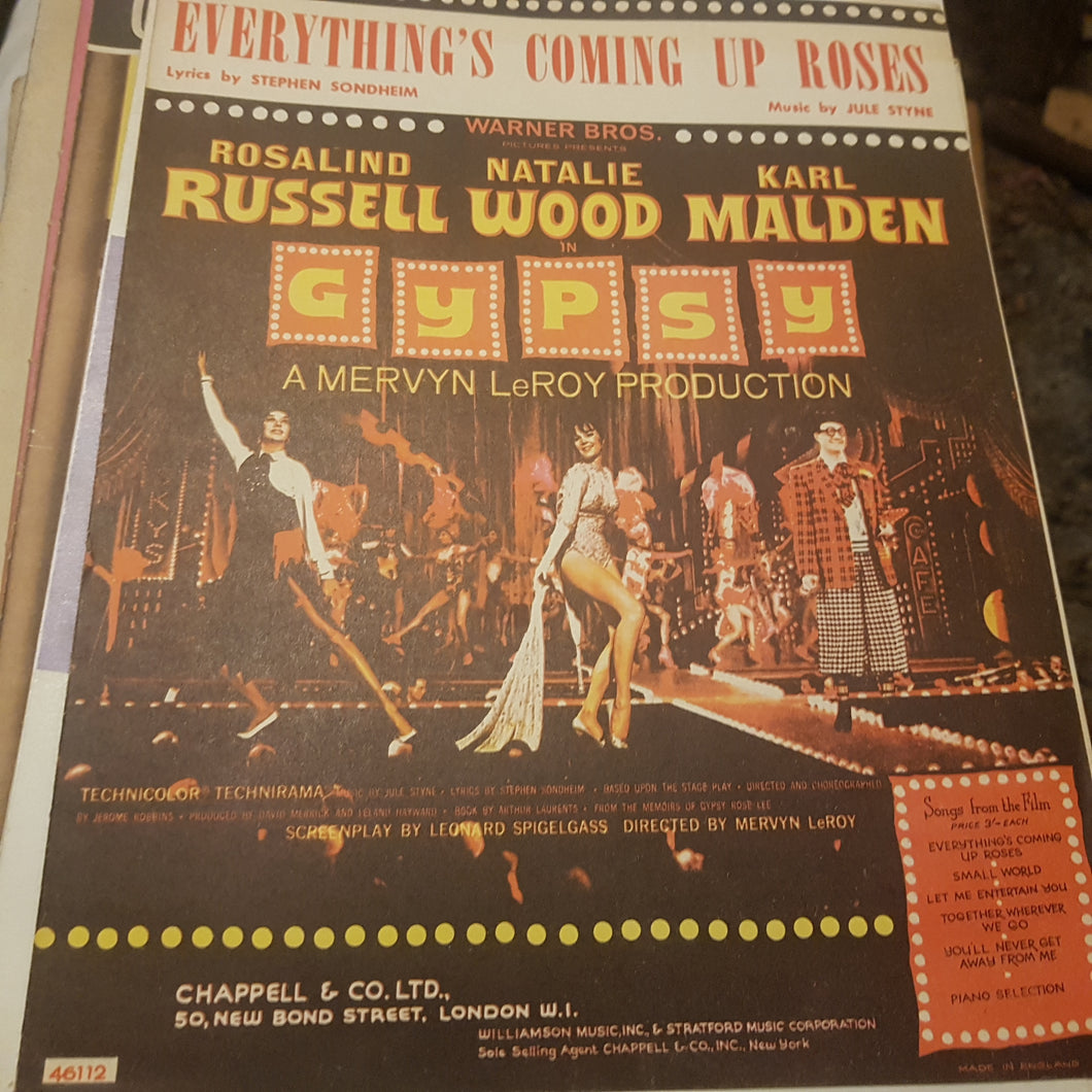 Everything's coming up Roses Sondheim Styne Gypsy sheet music