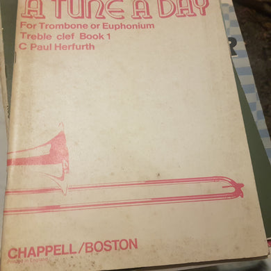 A tune a day for trombone or euphonium treble clef book 1 music sheet book