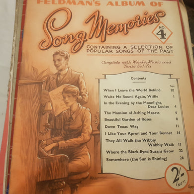 Feldman's album of song memories number 4 song sheet music