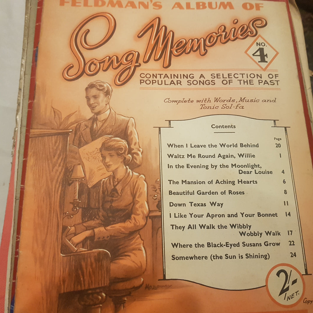 Feldman's album of song memories number 4 song sheet music