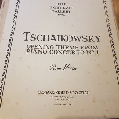 The portrait Gallery No 63. Tschaikowsky opening theme from Piano Concerto No.1 sheet music