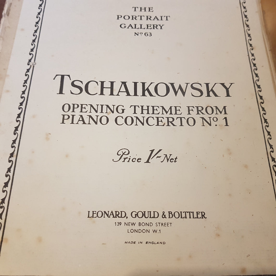 The portrait Gallery No 63. Tschaikowsky opening theme from Piano Concerto No.1 sheet music