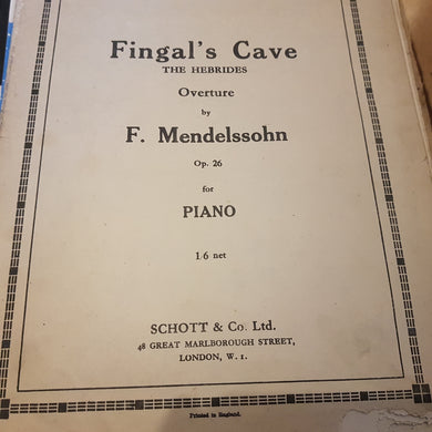 Fingal's Cave the Hebrides Overture. F Mendelssohn. OP 26 for piano music sheet