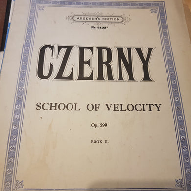 Czerny. Augener's edition. School of velocity. OP 298 book 2 music sheet