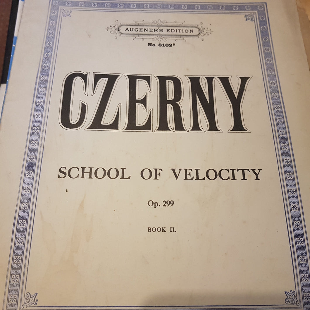 Czerny. Augener's edition. School of velocity. OP 298 book 2 music sheet