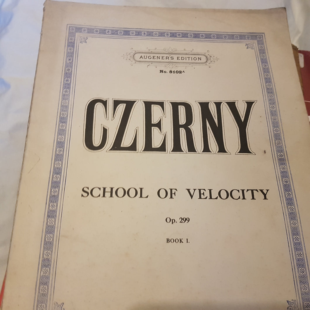 Czerny. Augener's edition. No 8102A. School of velocity. Op. 299 book 1. Music sheet