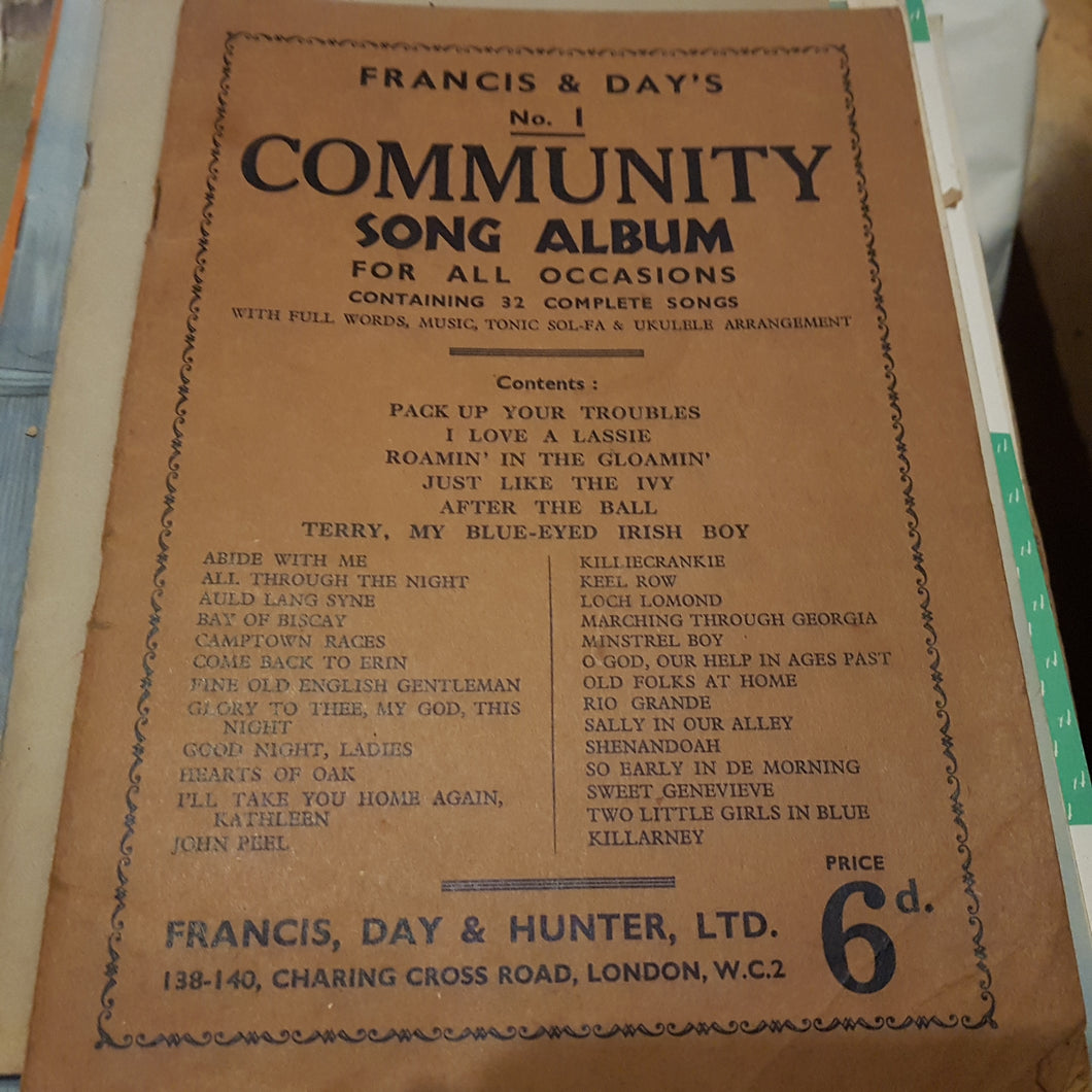Francis and Day's  No.1 community song album for all occasions 32 songs music sheets