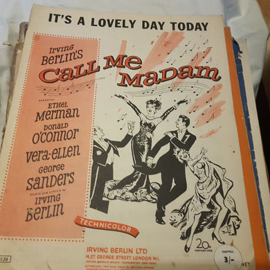 It's a lovely day today day. Irving Berlin's,  Call Me Madam music sheet