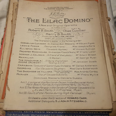 The lilac domino Robert Smith. Chase Cuvillier. Music sheets