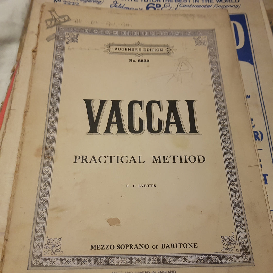 Vaccai. Augener's edition. No 6830. Practical method. Events. Music sheet