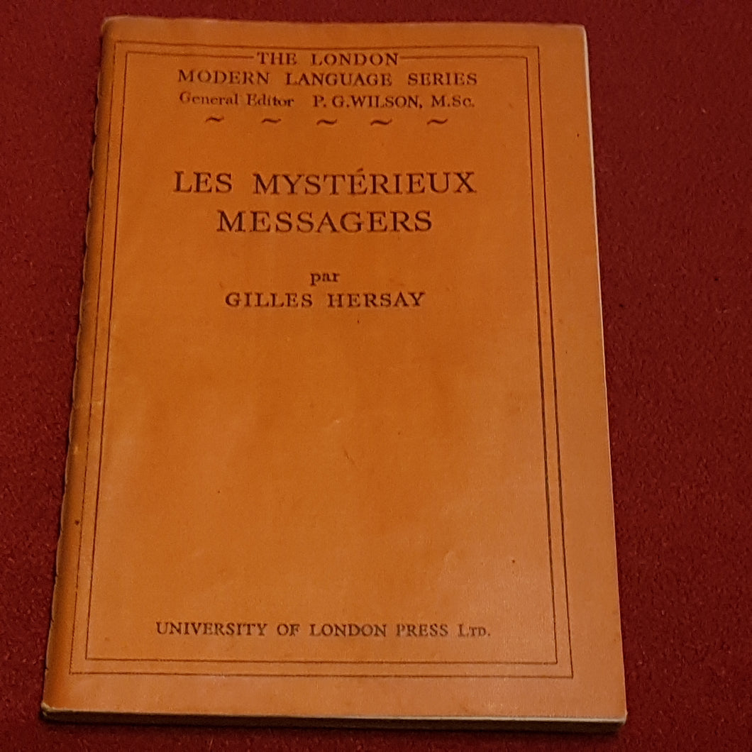 The London modern language series PG Wilson paperback. Less Mystérieux Messagers. Gilles Hersay