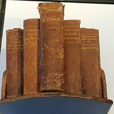 1913 Reference Library - Leather - Atlas, French & English, German & English, Dictionary of Dates and Abbreviations , Poetical & Prose,