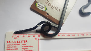 Forge S Hook Heavy Duty for Hanging Baskets & Bird Feeders - 15cm (6" inch) With screw attached.