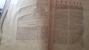 Queen Anne Bible C 1700's Blome's History of the Bible; The History of the Old and New testament [Leather Bound/kid skin]