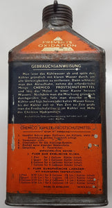 Chemico Can "Stop-it" Freezing - Quart Size - For Radiators No 2 Approx 1 Quart (Empty) 1920-1930