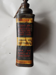 Rare REDeX can 40ozs. Oil Can  With Telescopic spout Pump. For Car Aeroplane & Diesel Engines