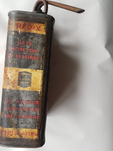 Rare REDeX can 40ozs. Oil Can  With Telescopic spout Pump. For Car Aeroplane & Diesel Engines