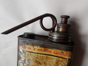 Rare REDeX can 40ozs. Oil Can  With Telescopic spout Pump. For Car Aeroplane & Diesel Engines