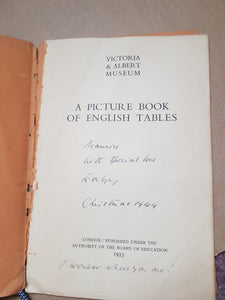 A Picture Book Of English Tables. Paperback.  Victoria and Albert Museum. 1933