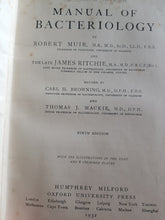 Load image into Gallery viewer, Manual of Bacteriology by Carl H. Browning, Thomas J. Mackie, Ninth edition. Hardcover.
