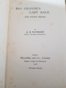 RIO GRANDE'S LAST RACE AND OTHER VERSES [Hardcover] Paterson