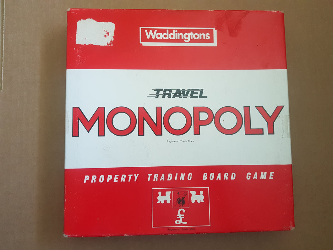 Travel Monopoly property trading board game waddingtons 1984
