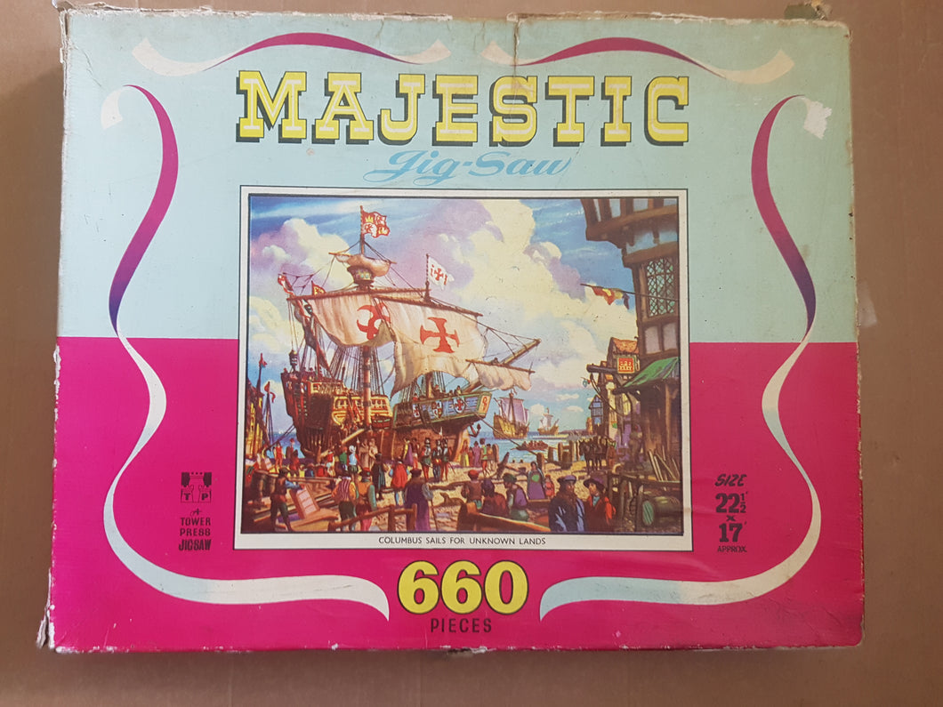 Majestic jigsaw 660 pieces Columbus sales for unknown lands a tower press jig-saw
