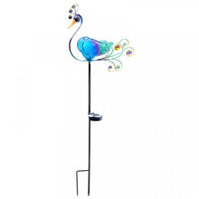 Load image into Gallery viewer, Peacock illuminating Solar Stake

