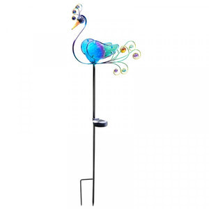 Peacock illuminating Solar Stake