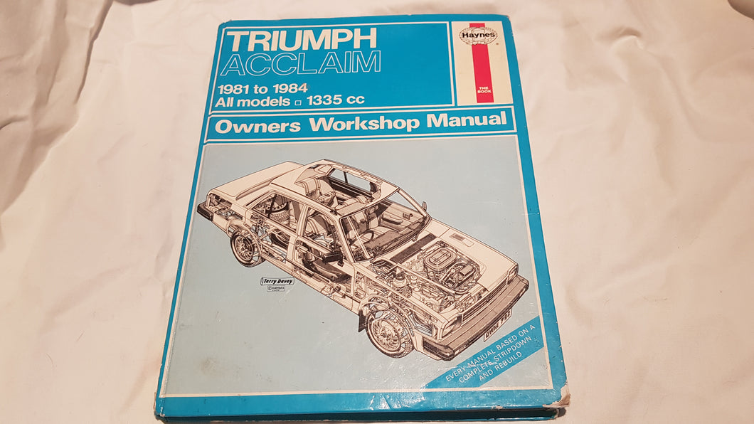 Triumph Acclaim Haynes manual - 1981 to 1984 - All Models - 1335CC (792-3K1)