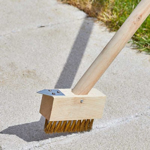 Patio Brush & Spare Head - Tough Metal Brush Head with Scraper. 120cm long