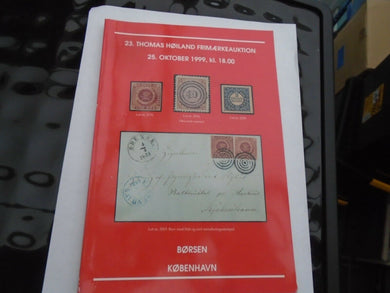 23 Thomas Høiland Frimaerkeauktion 25 Oktober 1999. Stamp Auction Catalogue