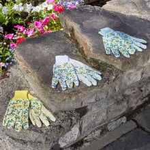 Load image into Gallery viewer, Sicilian Lemon Cotton Grips Gloves Medium Size 8 Triple Pack -Three pairs Gardening safety
