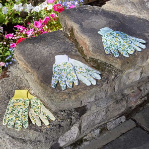 Sicilian Lemon Cotton Grips Gloves Medium Size 8 Triple Pack -Three pairs Gardening safety