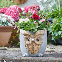 Load image into Gallery viewer, Woodstone Owl Planter - Stone effect
