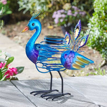 Load image into Gallery viewer, Peacock Spiralight - Solar Powered Light - Lights up as night falls.
