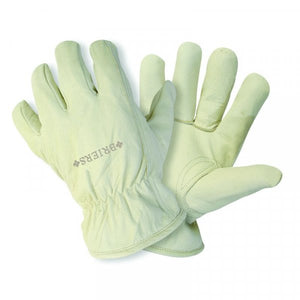 Briers Ultimate Lined Leather Cream - Professional Gardening work Gloves. Small Medium Large