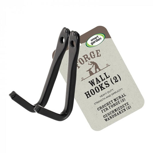Forge Wall Hooks, 2 pack - Forge Brackets Hooks & Hangers - Smart garden - Ideal for wall troughs, mangers, baskets