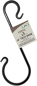 Forge Tree Hook for Hanging Baskets & Bird Feeders. Powder coated heavy duty steel.