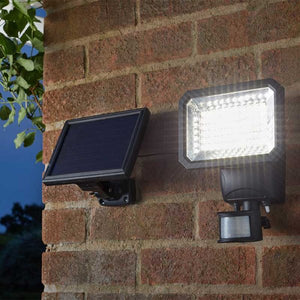 Solar Ultra-Bright 1000 Lumen. PIR Millennium Floodlight - Motion Sensor - Solar Powered -  Security Light.