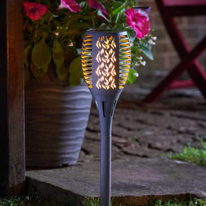 Solar Cool Flame Compact Torch Slate - Solar Powered - real flame effect