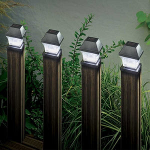 Solar Powered Post Light 4 pack, 3L, Lights For the top of posts.