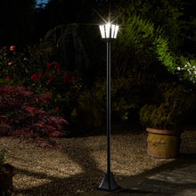 Load image into Gallery viewer, Solar Powered Whitehall 365 100 Lumen Lamp Post - No Wiring required - 1.7m tall
