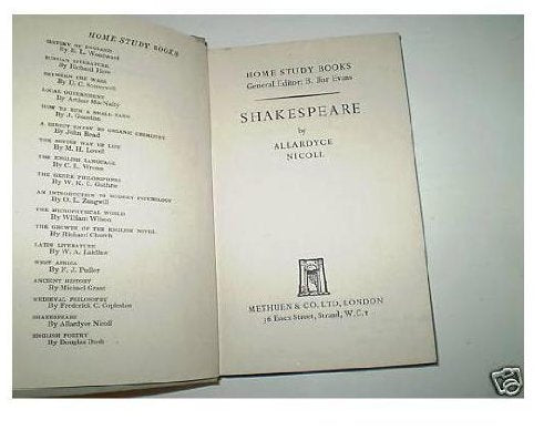 SHAKESPEARE Home Study Books [Hardcover] Allardyce Nicoll