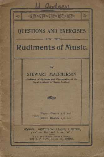 Questions and Exercises Upon the Rudiments of Music [Paperback] Macpherson, Stewart