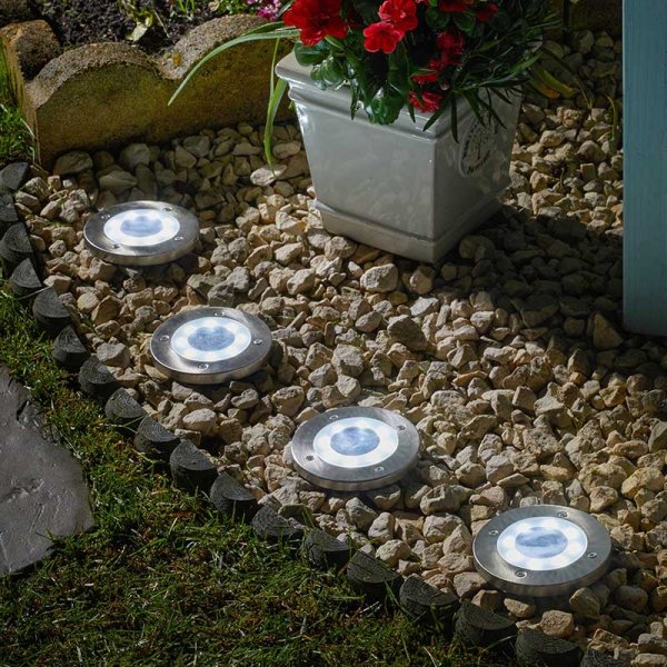 Up Light, 4 pack, 5 Lumen - Solar Charged - Border marker up-lights
