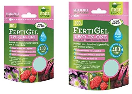 Fertigel Two-in-One Fertiliser and Water Storing Crystals - Fertiliser Gel and AquaGel Mixed