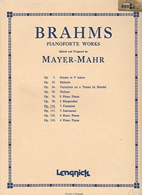 BRAHMS PIANOFORTE WORKS EDITED AND FINGERED BY MAYER-MAHR