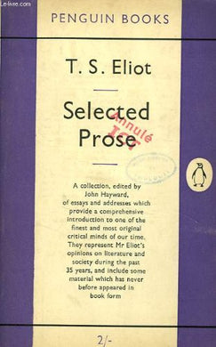Selected Prose [Paperback]
