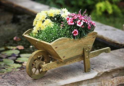 Woodland Wheelbarrow Wooden  Planter - Garden Ornament - Smart Garden Products - Medium or XL Original and Slate colours